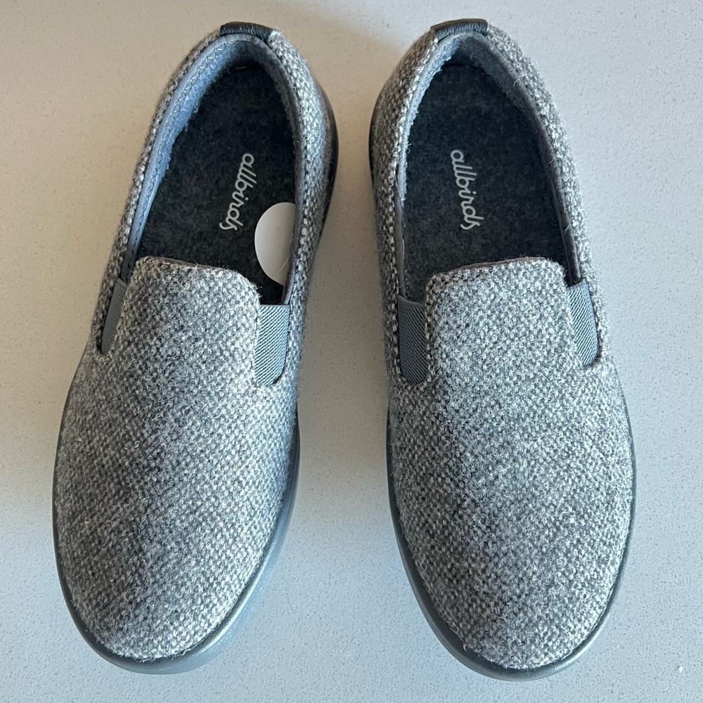 allbirds Cruiser Slip-On Tweed Merino Wool Shoes SZ W6 Gray Comfort Sustainable